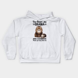 Cat You Smell Like Drama And A Headache Funny Kids Hoodie